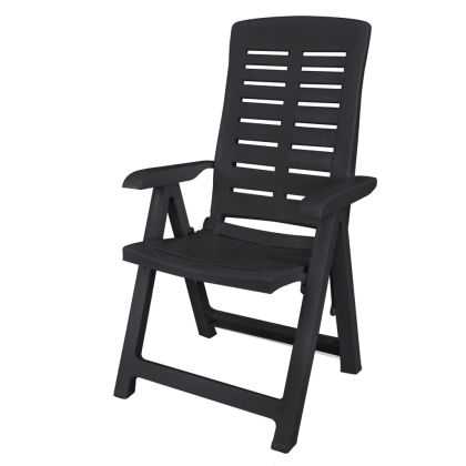 Градински трапезен комплект, 9 части, пластмаса, антрацит