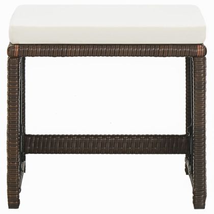 Градински комплект с възглавници 9 части полиратан кафяв