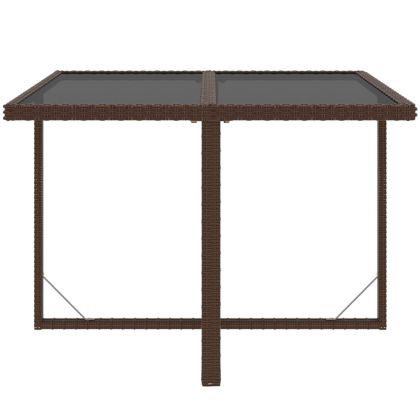 Градински комплект с възглавници 9 части полиратан кафяв