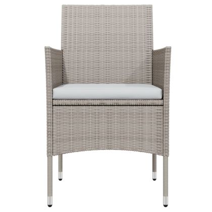 Градински трапезен комплект с възглавници 7 части бежово/черно