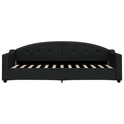 Канапе с матрак, черно, 80x200 см, плат