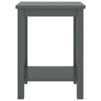 Нощно шкафче, сиво, 35x30x47 см, бор масив