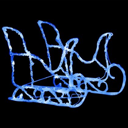 Коледна украса елени с шейна, 160 LED, 130 см, акрил