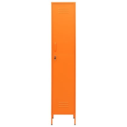 Шкаф със заключване, оранжев, 35x46x180 см, стомана