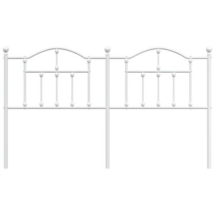 Метална табла за глава, бяла, 180 см