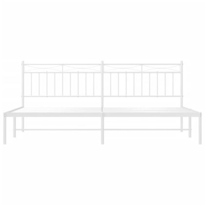 Метална рамка за легло с горна табла, черна, 193x203 см