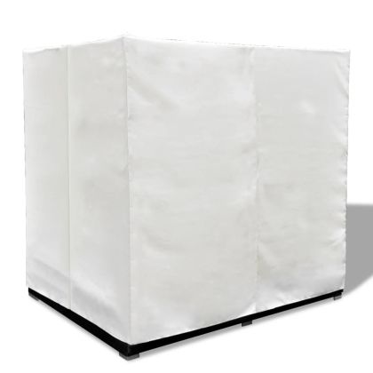 Градинско лаундж легло със завеси, полиратан, черно