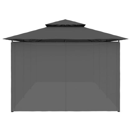 Градинска шатра със завеси, 600x298x270 см, антрацит