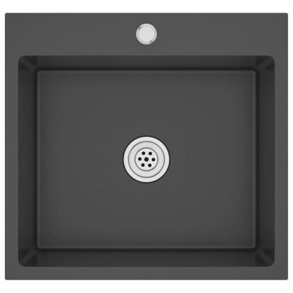 Ръчно изработена кухненска мивка, черна, неръждаема стомана