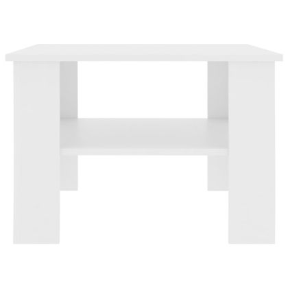 Маса за кафе, бяла, 60x60x42 см, инженерно дърво