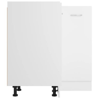 Ъглов долен шкаф "Lyon", бял, 75,5x75,5x81,5 см, инженерно дърво