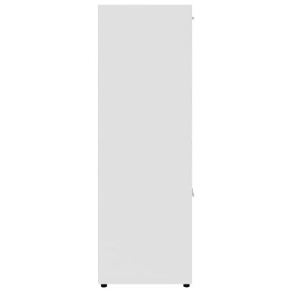 Шкаф библиотека, бял, 90x30x90 см, инженерно дърво