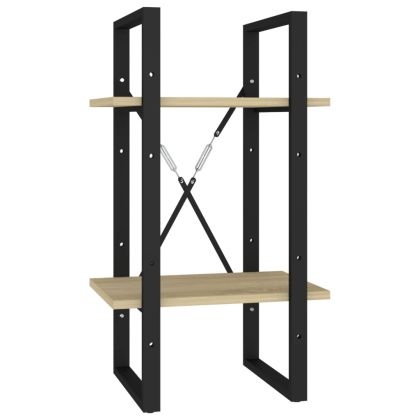 2-етажна библиотека, дъб сонома, 40x30x70 см, инженерно дърво