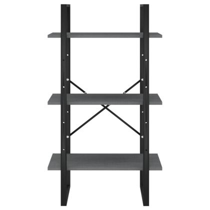 Стелаж за съхранение, сив, 60x30x105 см, бор масив