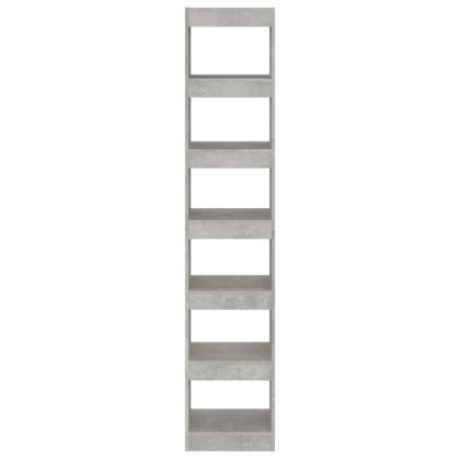 Библиотека/разделител за стая, бетонно сива, 40x30x198 см