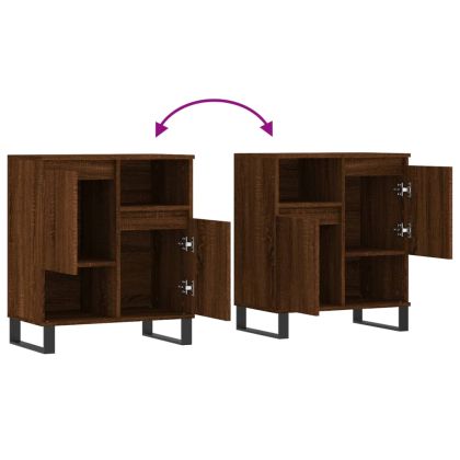 Сайдборд, Кафяв дъб, 60x35x70 см, инженерно дърво