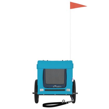 Ремарке за колело за любимци синьо черно Оксфорд плат и желязо