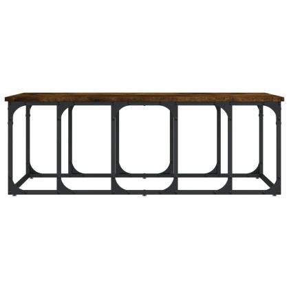 Кафе маса, опушен дъб, 100x50x35,5 см, инженерно дърво