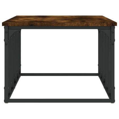 Кафе маса, опушен дъб, 100x50x35,5 см, инженерно дърво