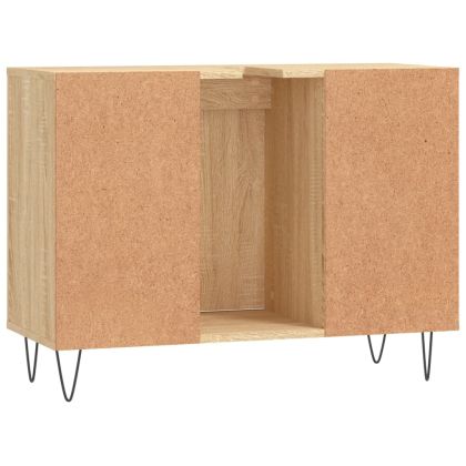 Шкаф за баня, дъб сонома, 80x33x60 см, инженерно дърво