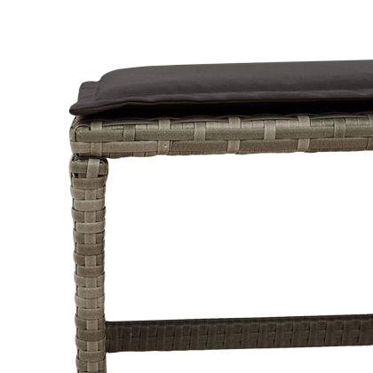 Градински трапезен комплект 9 части с възглавници сив полиратан