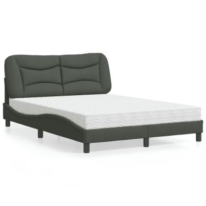 Легло с матрак, тъмносиво, 120x200 см, плат