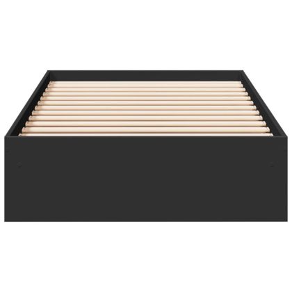 Рамка за легло с чекмеджета, черна, 100x200 см, инженерно дърво