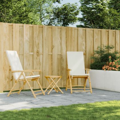 Сгъваем бистро комплект, 3части, кремавобели възглавници бамбук