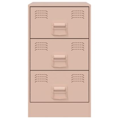 Нощно шкафче, розово, 34,5x39x62 см, стомана