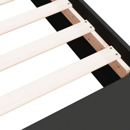 Рамка за легло, черна, 75x190 см, масивно дърво