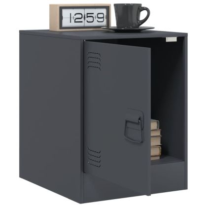 Нощно шкафче, антрацит, 34,5x39х44 см, стомана
