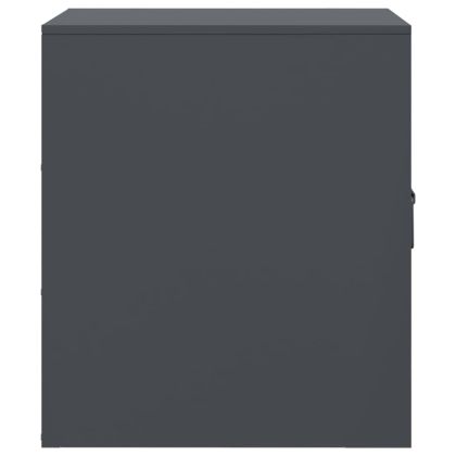 Нощно шкафче, антрацит, 34,5x39х44 см, стомана