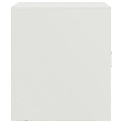 Нощни шкафчета, 2 бр, бели, 34,5x39х44 см, стомана