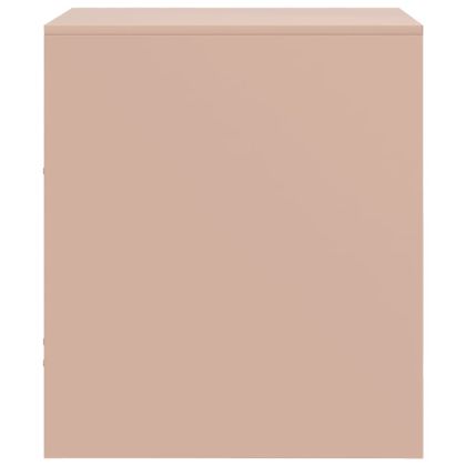 Нощни шкафчета, 2 бр, розови, 34,5x39х44 см, стомана