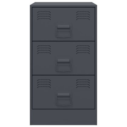 Нощни шкафчета, 2 бр, антрацит, 34,5x39x62 см, стомана