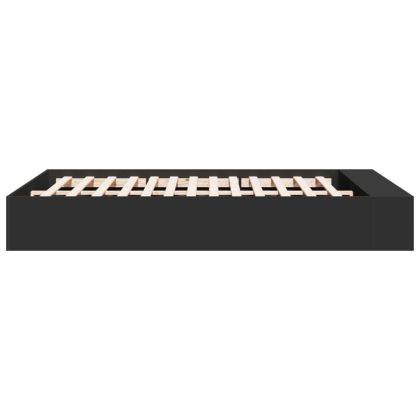 Рамка за легло, черна, 150x200 см, инженерно дърво