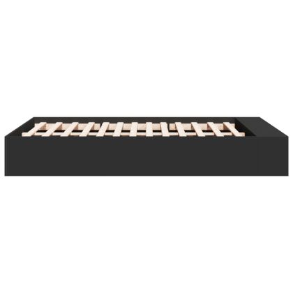 Рамка за легло, черна, 120x200 см, масивно дърво