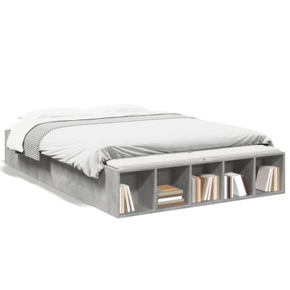 Рамка за легло, бетонно сиво, 120x190 см, инженерно дърво