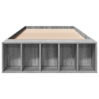 Рамка за легло, сив сонома, 90x200 см, инженерно дърво