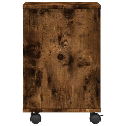 Стойка за принтер с колелца, опушен дъб, 41x32x48 см