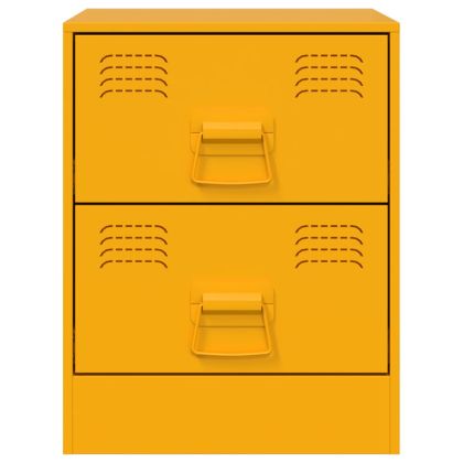 Нощни шкафчета, 2 бр, жълти, 34,5x39х44 см, стомана