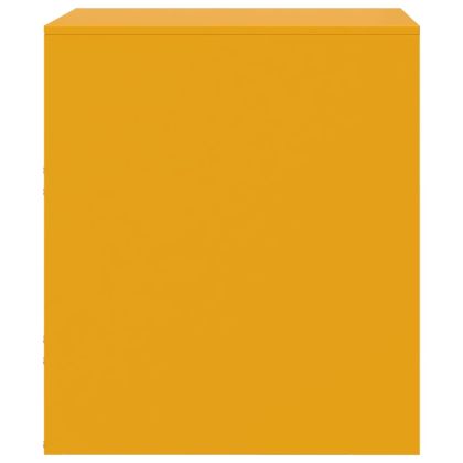 Нощни шкафчета, 2 бр, жълти, 34,5x39х44 см, стомана