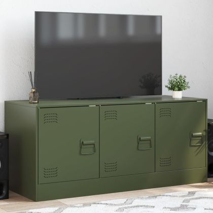 ТВ шкаф, маслиненозелен, 99x39x44 см, стомана