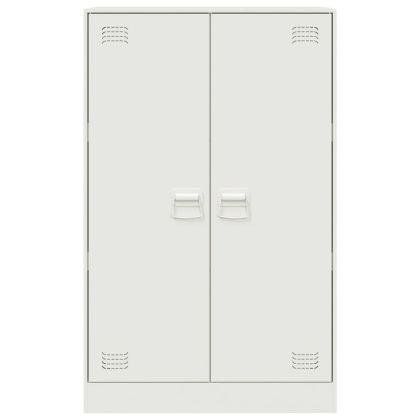 Бюфет, бял, 67x39x107 см, стомана