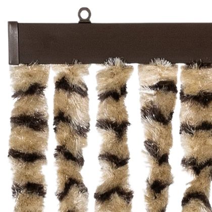 Ресни за врата против мухи, бежово и кафяво, 118x220 см, шенил