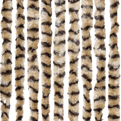 Ресни за врата против мухи, бежово и кафяво, 118x220 см, шенил