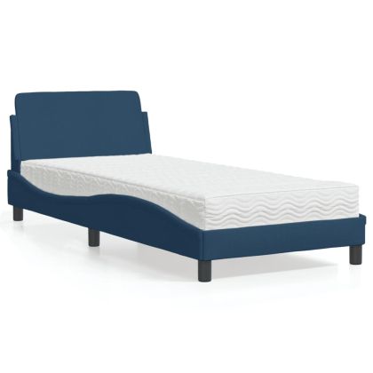 Легло с матрак, синьо, 80x200 см, плат