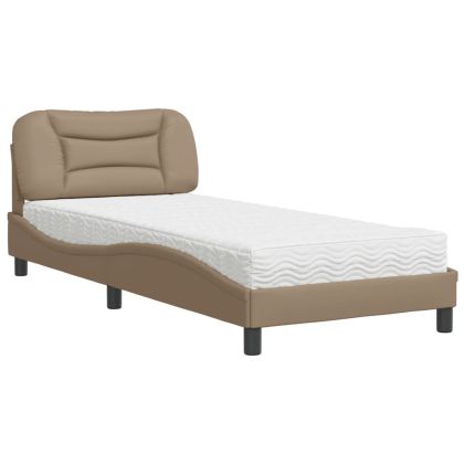 Легло с матрак, капучино, 80x200 см, изкуствена кожа