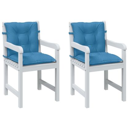 Възглавници за столове 2 бр меланж сини 100x50x7 см плат