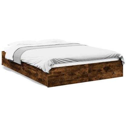 Рамка за легло с чекмедже опушен дъб 150x200 см инженерно дърво